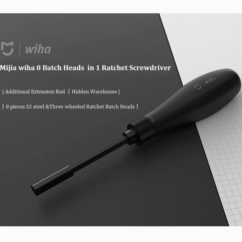 100% xiaomi mijia wiha screw driver Hand Tools screw Kit 8-in-1 Precision Bits Hidden Magazine Magic holder screwdriver set tornavida seti (1)