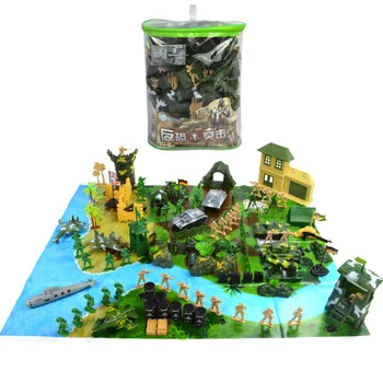 

130pcs/Set DIY Military Model Toy Soldier Scenario Military Soldier Model Set + Scenario Map