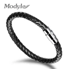 Новые модные ювелирные изделия мужские браслеты из натуральной кожи браслет из нержавеющей стали Мужской винтажный креативный бутик