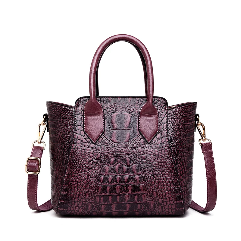

2019 New Vintage Crocodile Pattern Crossbody Genuine Leather Handbags Alligator Tote Bags For Women Shoulder Bag