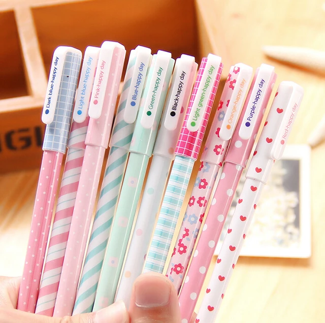 B34 Pack of 10pcs Cute Flower Colorful Gel Pen Set Kawaii 