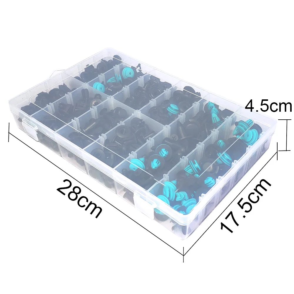 CNIKESIN 340 шт 6 мм-10 мм отверстие автомобиля крепеж коробка упакованный автомобильный КРЫЛО БАМПЕР нейлон заклепки зажимы крепеж для Honda Toyota Audi