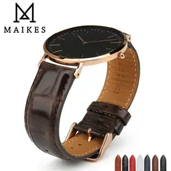 MAIKES Натуральная кожа Смотреть аксессуары ремешок для Daniel Wellington 12 мм-20 мм крокодил узор смотреть группа заменить Браслеты