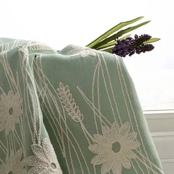 

Curtains for Living Room and Bedroom Garden Pastoral Wind Cotton Linen Curtain Embroidered Window Gauze Children's Room