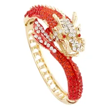Bella Moda 6 Colores de la Mosca del Dragón Animal Brazalete de Cristal Austriaco Rhinestone Brazalete Pulsera de Plata/Dorado Partido Regalo de Las Mujeres
