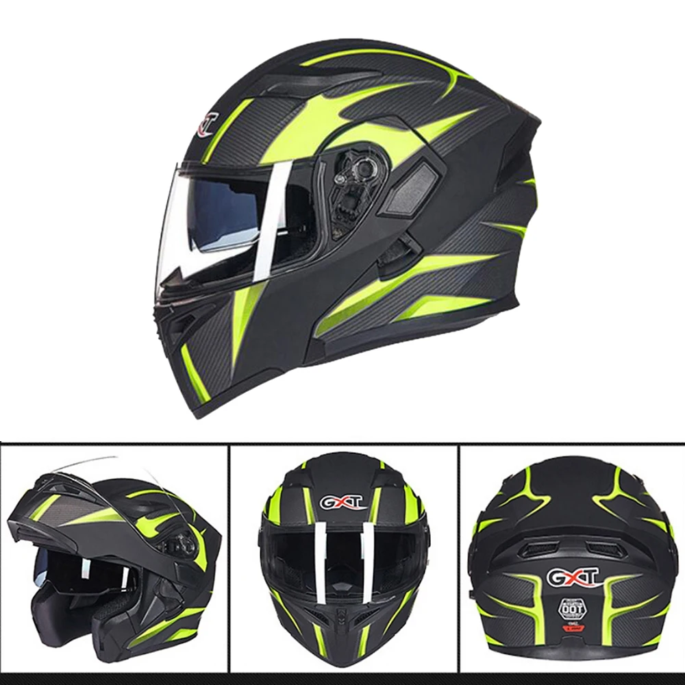 GXT мотоциклетный шлем флип-ап шлем для мотокросса Capacete da Motocicleta Cascos Moto Casque Doublel объектив гоночные шлемы для верховой езды