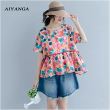 AIYANGA горошек Красочные футболки для Для женщин Лето Для женщин s майка женская свободные короткий рукав Топ пуловеры Повседневное футболка