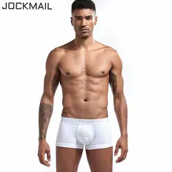 JOCKMAIL 2019 новый бренд мужские трусы-шорты из хлопка сексуальное мужское нижнее белье, мужские трусы Шорты U выпуклая сумка для геев белый