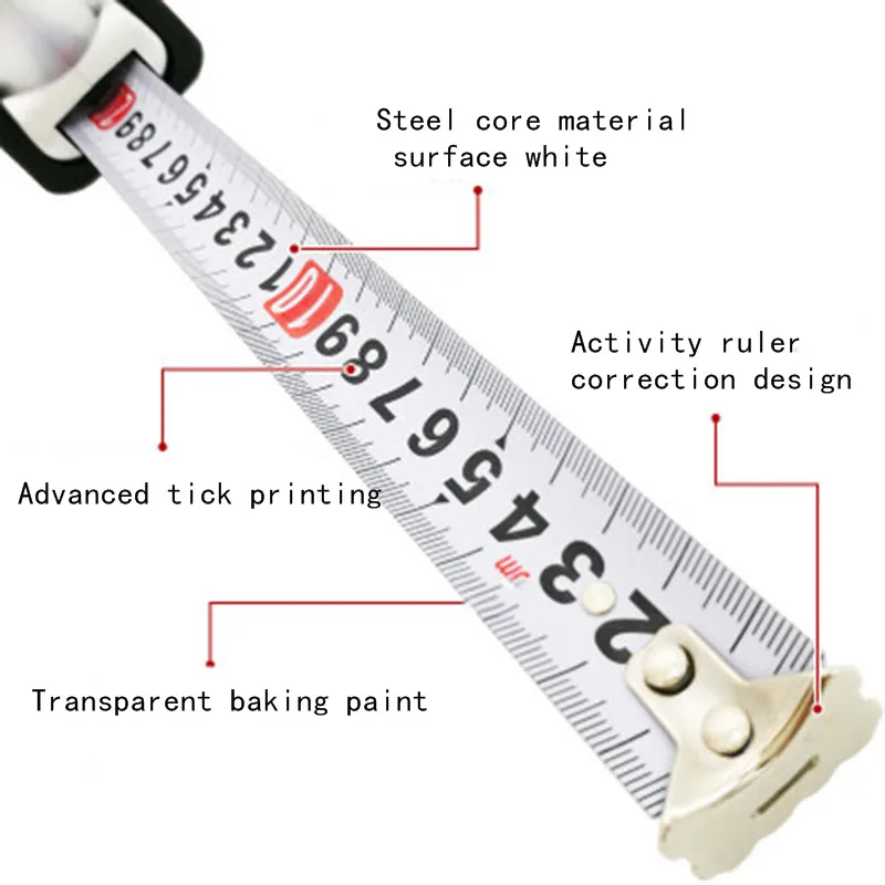 KALAIDUN рулетка Сталь 3 м 5 м 7,5 весы самоблокирующийся износостойкая Пластик коробка линейка метрических Выдвижная мерная рулетка