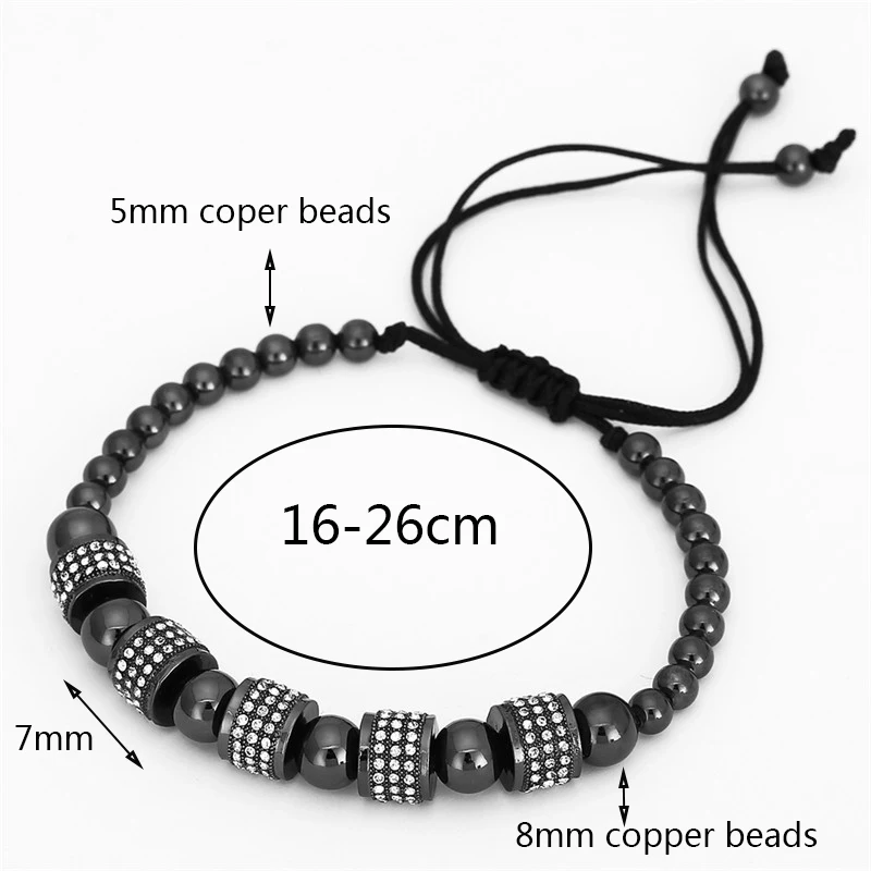 NADEEM Fashion Gold Color Full CZ Charm Anil Arjandas Bracelet Micro Pave Setting Czech Braiding Men Women Macrame Bead Bracelet