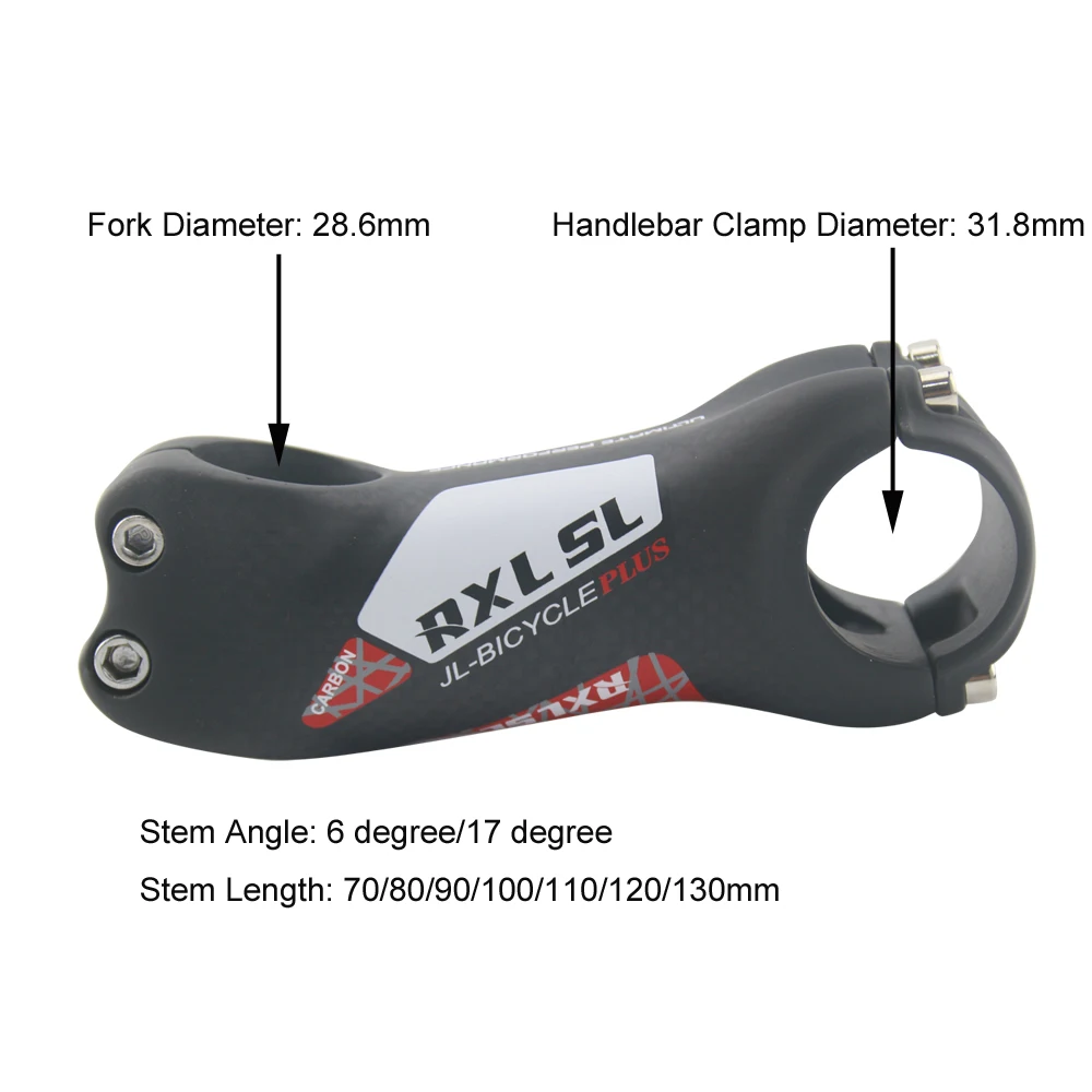  Stem 31.8 Carbon Stem RXL SL Bike Stems Fork 28.6 MTB Stems Black 3K Matte 708090100110120130 Road Bike Stem  (1)