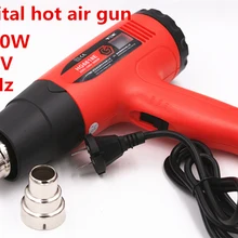 220 В 50 Гц 1800 Вт цифровой промышленный Электрический фена терморегулятор тепла Пистолеты ЖК-дисплей Дисплей термоусадочная Термальность электроинструмент