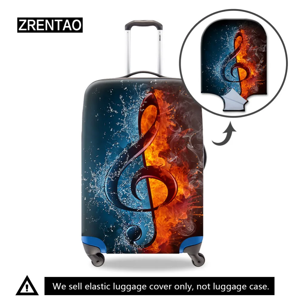 

ZRENTAO S/M/L Teenagers Womens Music Luggage Protective Covers Men Girls Spandex Trip Suitcase Protector Bag For 18-32 Inch Case