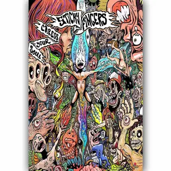 

Q0138 Posters and Prints Sticky Fingers Rock Music Band Custom Comic Series Art Poster Canvas Painting Home Decor