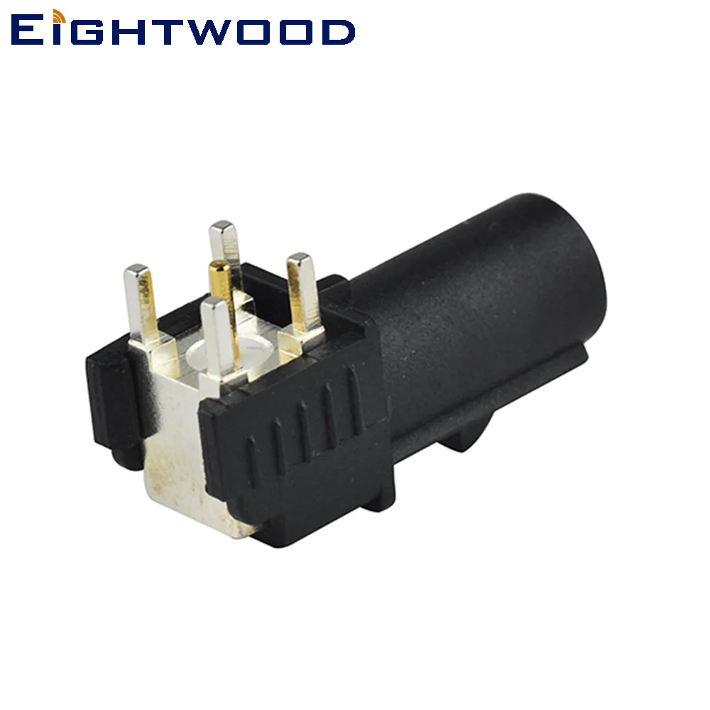 Eightwwood 5 шт. Fakra код A штекер SMB PCB крепление RA RF разъем Черный/9005 Автомобильная
