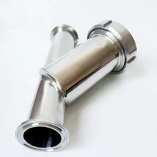 63 мм Труба OD x 2," тройной зажим санитарный y-образный фильтр SUS 304 нержавеющая сталь для пивоварения