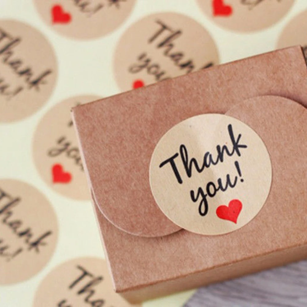 Fashion 120x Thank You Craft Paper Sealing Stickers Wedding Favours Letter Gift Labels