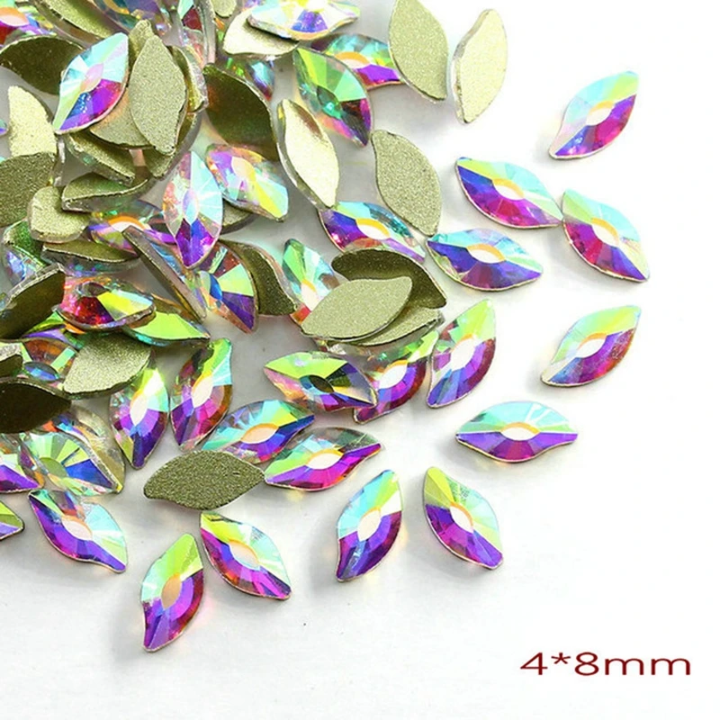 

MEET ACROSS 20pcs AB Color Nail Rhinestones Waterdrop Crystal Glitter Nail Stones DIY 3D Design Nail Art Decorations