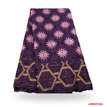 

2019 High Quality Nigeria Lace Fabric Latest Stones Mesh African Net Lace Fabric Swiss Volie Cotton Lace Fabric