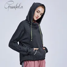 Осенние женские рубашки с длинными рукавами Свободная майка для тренажерного зала с капюшоном для отдыха женские майки для бега спортивные топы фитнес-Топ для женщин