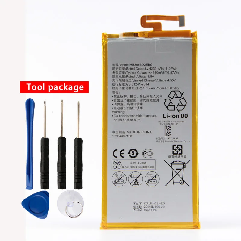 

Original HB3665D2EBC Rechargeable battery For Huawei P8 MAX 4G W0E13 T40 P8MAX 4230mAh