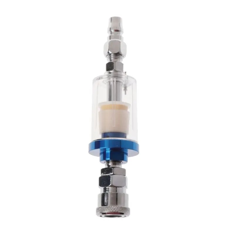 

1/4" Mini Oil Water Separator With Integrated Air Filter For Pneumatic Compressor Spray Paint Gun Tool Pressure Quick Connector