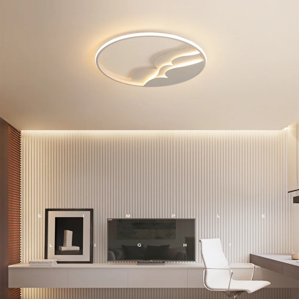 

LED pendant light minimalist modern cloud Bedroom living room study home warm Indoor Lighting RC Dimmable Pendant light
