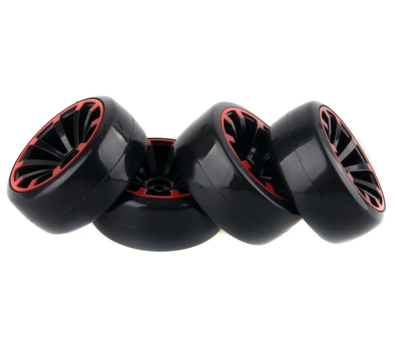 4PCS/Lot HSP Bald Drift Tires Plastic Wheel Rim & Tyre Diameter 62mm for 1/10 94123 RC Model