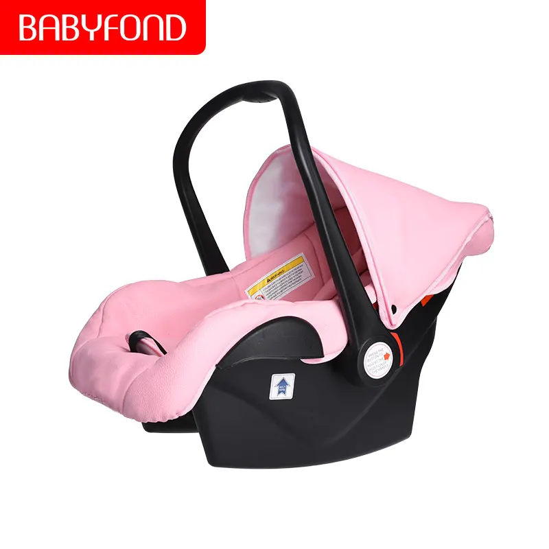 Babyfond 3 в 1 Роскошная двухходовая Складная четырехколесная детская коляска с кожаным каркасом из алюминиевого сплава, складная детская коляска - Цвет: pink car seat