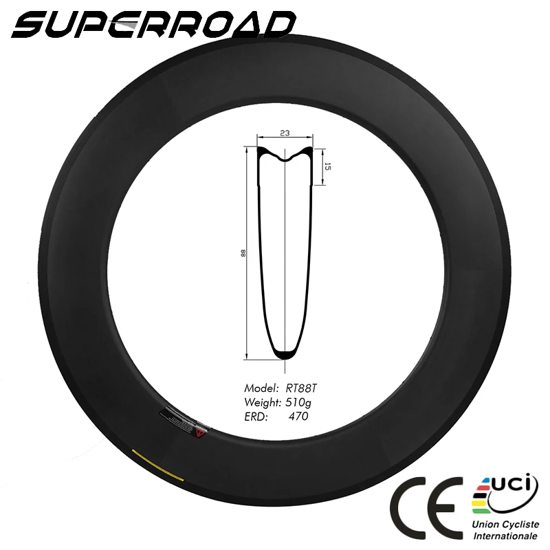 Высокое качество Superroad 28 мм в ширину 88 мм Глубокий полный углерод 700C дорожный велосипед Трубчатые Ободы Китай