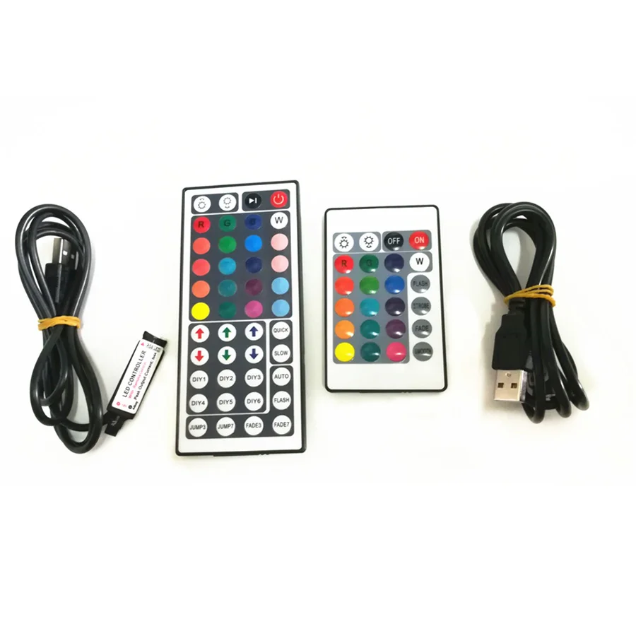 cheap 3 17 24 44 Key USB Remote Controller For 5V 5050 3528 2835 RGB LED Strip Light TV Back RGB Controller with USB plug