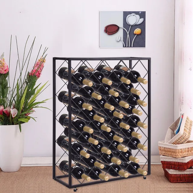 Best Price Giantex 32 Bottle Wine Rack Metal Storage Display Liquor Cabinet w/Glass Table Top Black Home Furniture HW56152 Best Price Giantex 32 Bottle Wine Rack Metal Storage Display Liquor Cabinet w/Glass Table Top Black Home Furniture HW56152