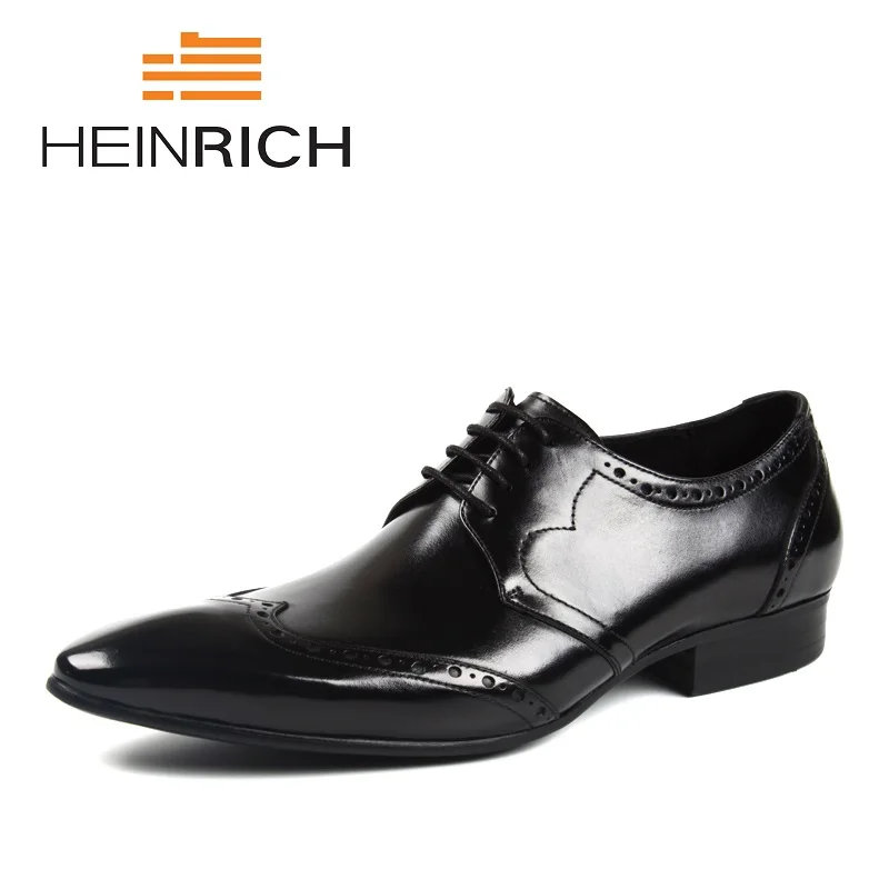 

HEINRICH Men Dress Shoes 2018 Derby Italian Leather Man Shoes Luxury Brand Formal Footwear Male Office Shoes Zapatos De Vestir