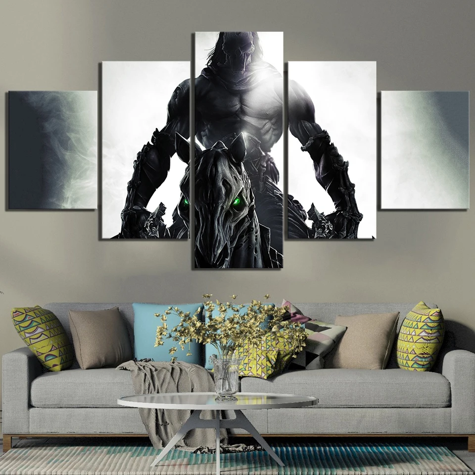 Waliicorners 5 Piece Darksiders 2 Game Poster Artwork Paintings Death Knight Poster HD Fantasy Art Canvas Paintings for Home Decor Wall Art 5 HTB1f1r2T4YaK1RjSZFnq6y80pXal