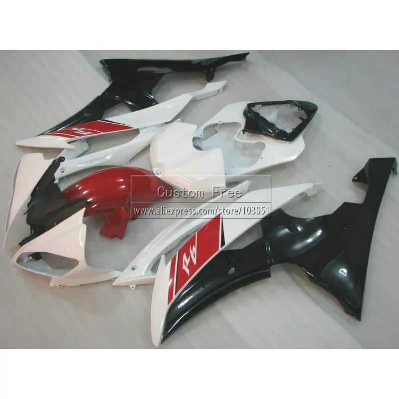 

Injection mold ABS full fairing kit For YAMAHA YZF R6 2008 2009-2014 YZFR6 black red white 08-14 high quality fairings set JL47