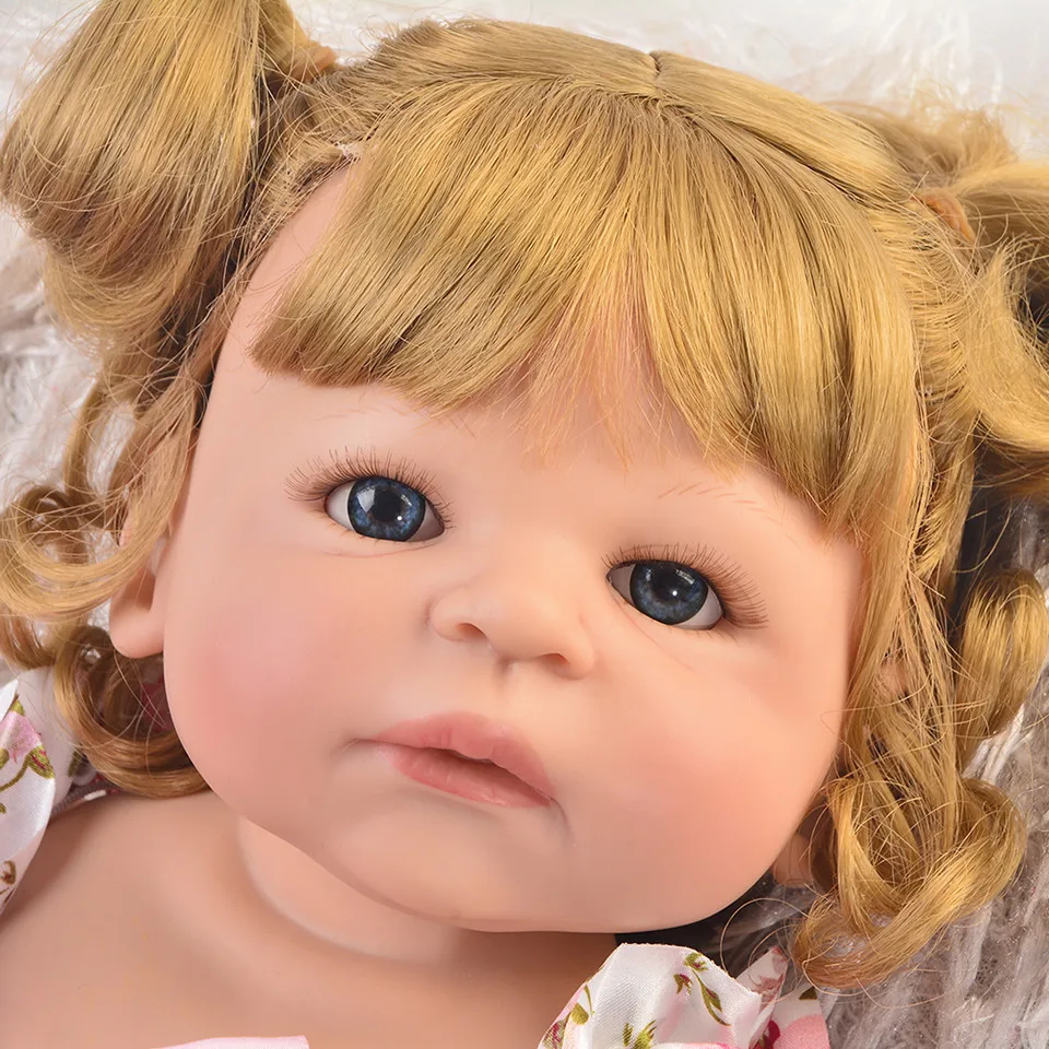 55 см полный Силиконовый виниловый Reborn Baby Doll принцесса реалистичный Новорожденный Bebe, живой детский подарок на день рождения для девочки игровой дом игрушка