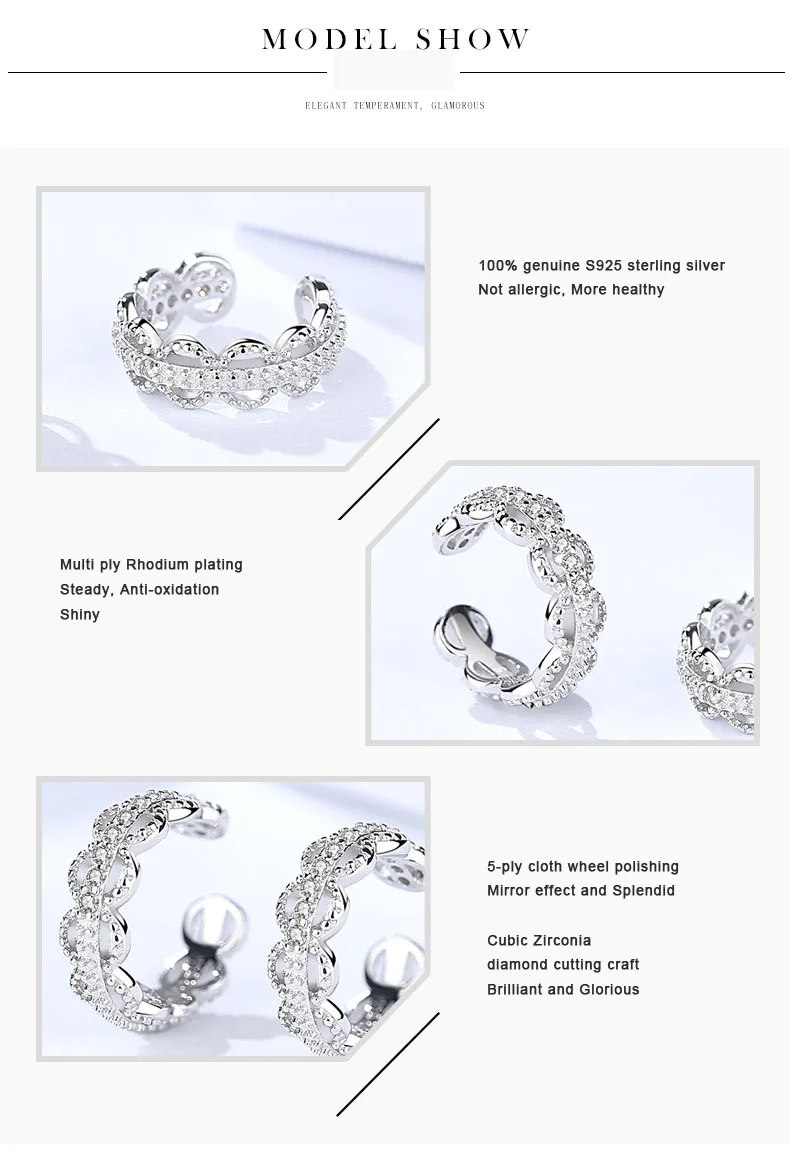 6 S925 sterling silver clip earrings