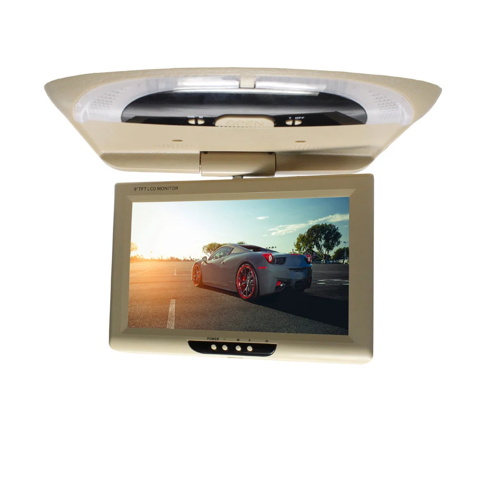 

9 Inch Car Monitor CD Player Dome Lights DVD Digital Screen LCD Color Roof Mount Display ABS Multimedia Video TFT Flip Down