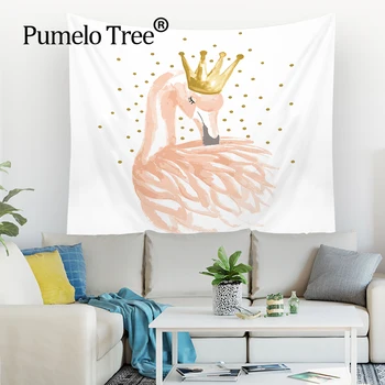 

Unicorn Wall Hanging Pink Flamingo Tapestry Lovely Wall Cloth Tapestries Cartoon Blanket Scandinavian Style Wall Blanket Gift