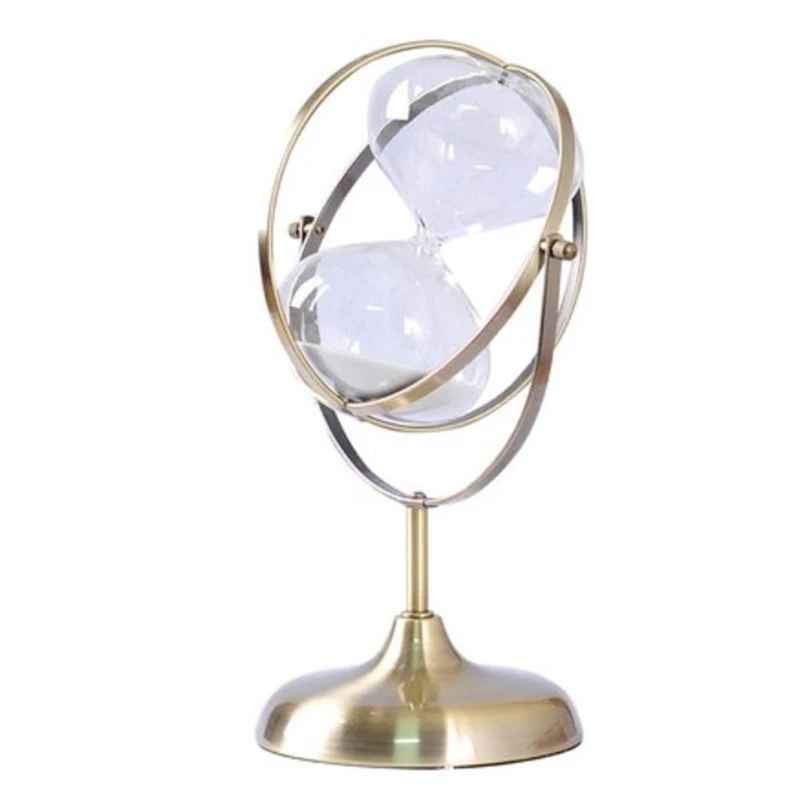 

Creative Iron Art Globe Shape Sandglass Decorative Glass Sphere Hourglass Retro Time Ornament Gift Craft Accessories R1605