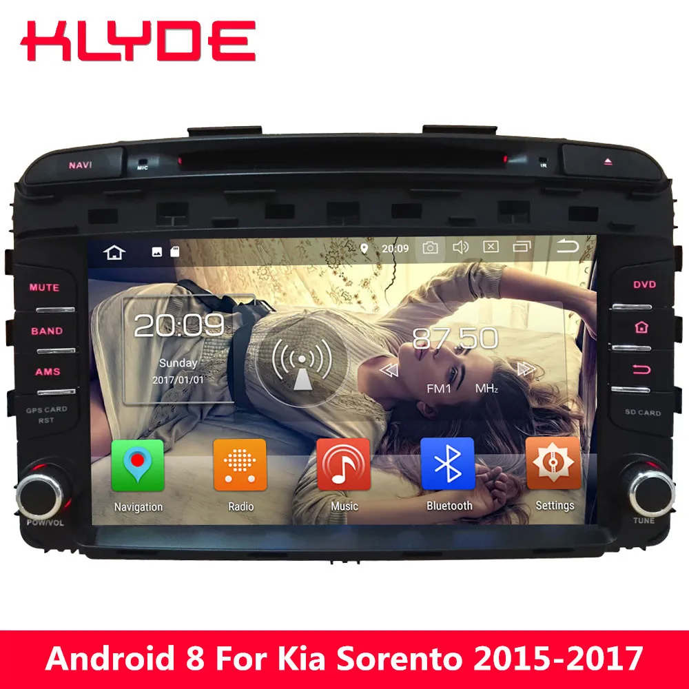 Cheap KLYDE 9" IPS 4G Octa Core PX5 Android 8.0 7.1 4GB RAM 32GB ROM BT Car DVD Multimedia Player Radio For KIA Sorento 2015 2016 2017 0