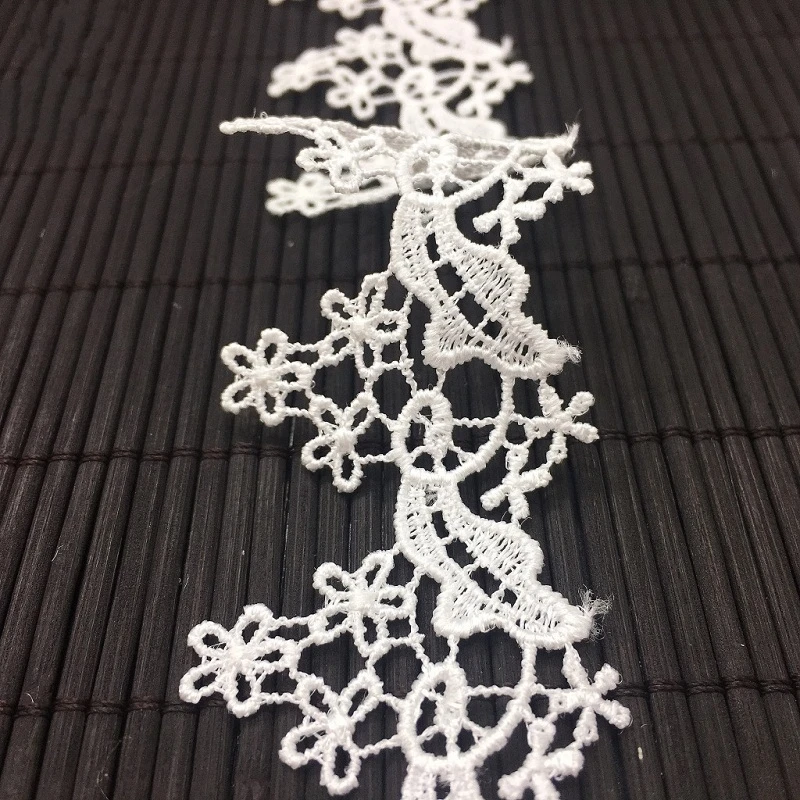 

3 Yard/lot Handmade Lace Trim Patchwork Material White Black Lace Ribbon DIY Garment Sewing Accessories