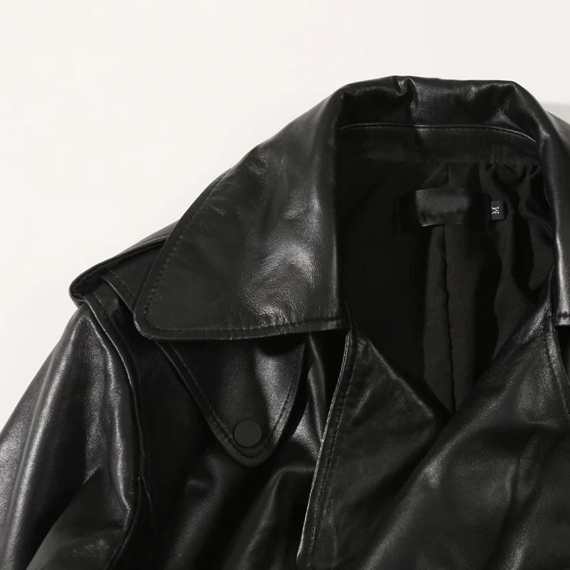 2019 Spring  Short Loose Sheepskin Jacket Korean Casual Raglan Sleeve real leather jacket  genuine leather jacket women