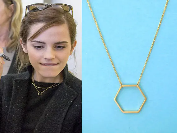 Hfarich Geometrický šestiúhelník náhrdelník pro ženy Jednoduchý minimalistický obyčejný dlouhý řetízek šperky náhrdelník Dropshipping Velkoobchod dárky