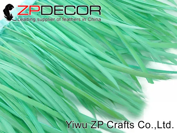 Goose Feathers, 1 YARD - Tiffany Blue Goose Biots Feather Trim