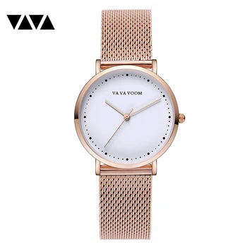 

VAVA 2019 Womens Top Brand Watch Quartz Full Stainless Steel Gold Wristwatch Gift for Ladies Luxury Waterproof Female Bracelet