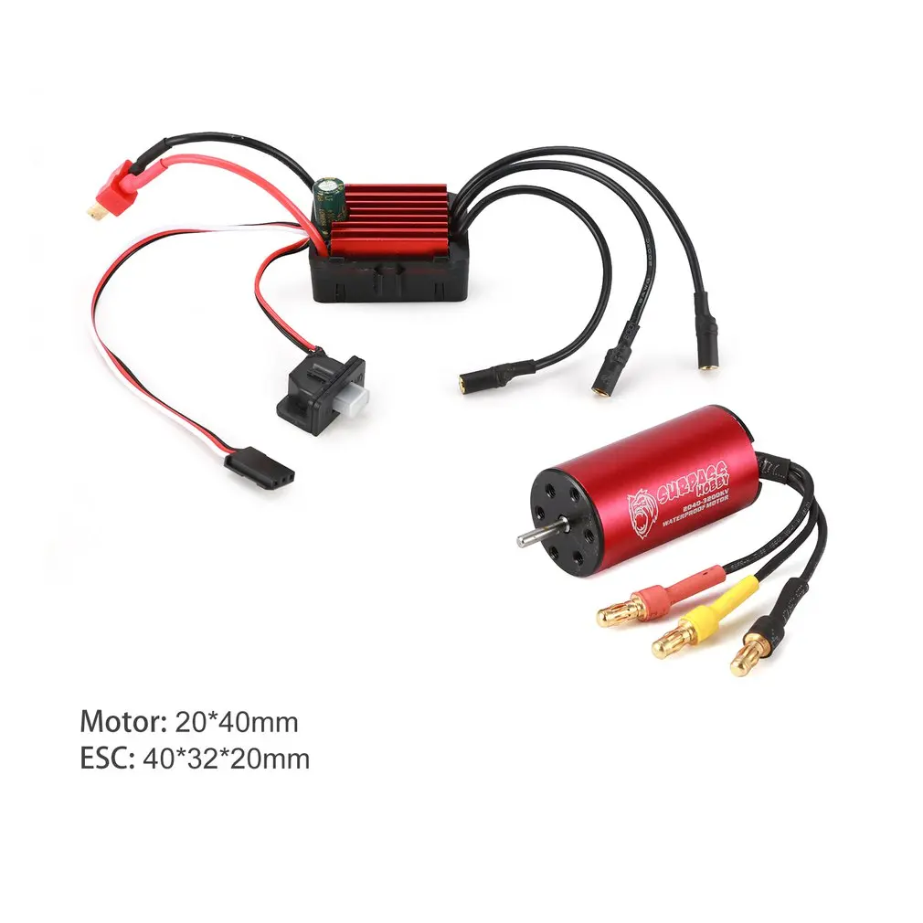 SURPASSHOBBY KK 2040 3200KV бесщеточный двигатель с 35A Водонепроницаемый регулятор скорости ESC для 2-3S 1:14 1:16 RC гоночный автомобиль модель
