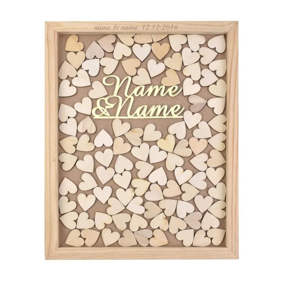 

Personalized Wedding Guest Book,Sign Drop Box Wedding Guest Books Alternative,Rustic Engagement Guestbook,Custom Signature Frame