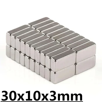 

10Pcs High quality super adsorption power 5pcs N35 30 x 10 x 3mm rectangular block rare earth neodymium magnet block