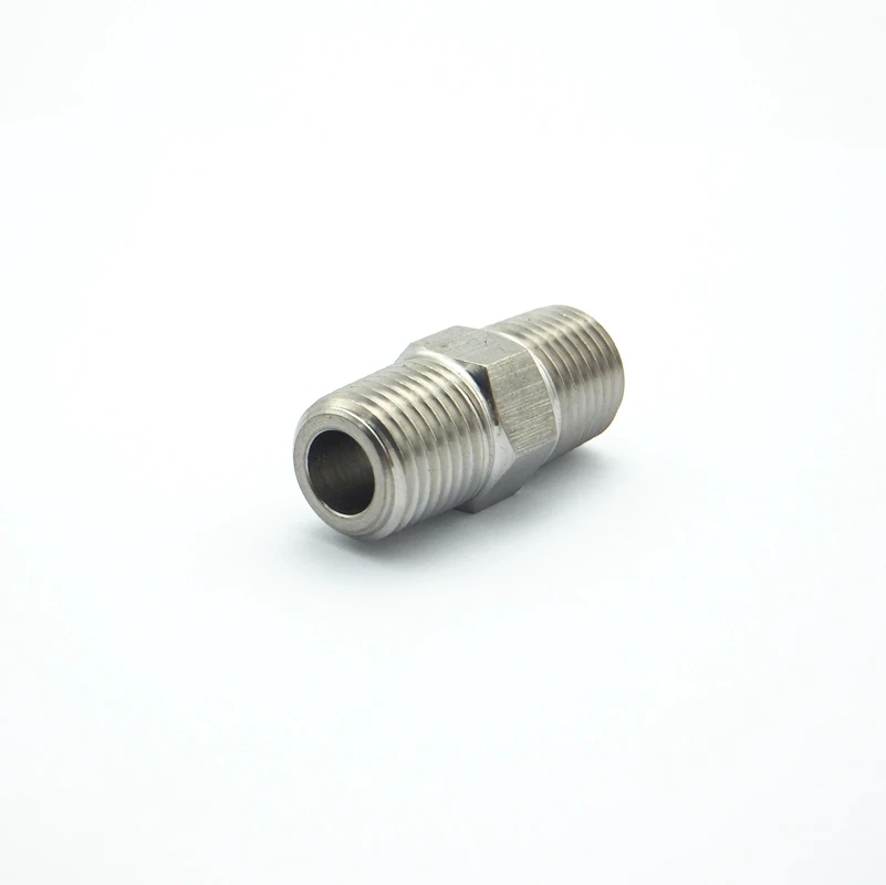 304 нержавеющая сталь 1/8 "BSP Мужская резьба равная Шестигранная ниппель